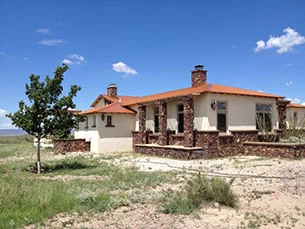 Home exterior with covered porch